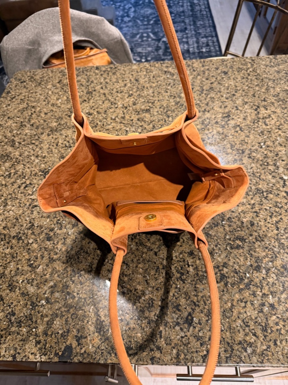 JW PEI Brown Structured Tote with Gold Accent - Picture 7 of 11